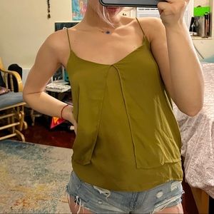 H&M Layered Olive silk top / XS